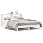 vidaXL Cadre de lit sans matelas blanc 135x190 cm bois de pin massif
