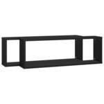 vidaXL Étagères cube murales 2Pièces Noir 80x15x26 5cm bois d'ingénierie