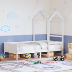 vidaXL Lit de jour avec toit sans matelas blanc 90x190 cm bois massif