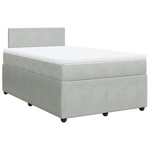 vidaXL Sommier à lattes de lit et matelas Gris clair 120x200cm Velours