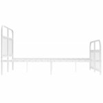 vidaXL Cadre de lit métal sans matelas et pied de lit blanc 140x190 cm