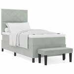 vidaXL Lit à ressorts avec matelas Gris clair 100 x 200 cm Velours