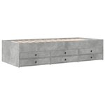 vidaXL Lit de jour et tiroirs gris béton 90x190 cm bois d'ingénierie