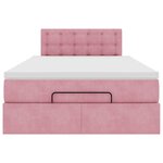 vidaXL Cadre de lit ottoman avec matelas rose 120x200 cm velours