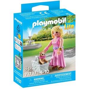 PLAYMOBIL 71737 - My Life Dame avec Chihuahua et le panier pour le transport