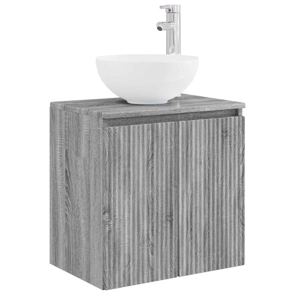 vidaXL Vanité de lavabo mural Sonoma gris 49 5 x 35 x 63 cm