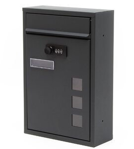 Boite aux lettres murale serrure à code 21 5x9x32cm anthracite