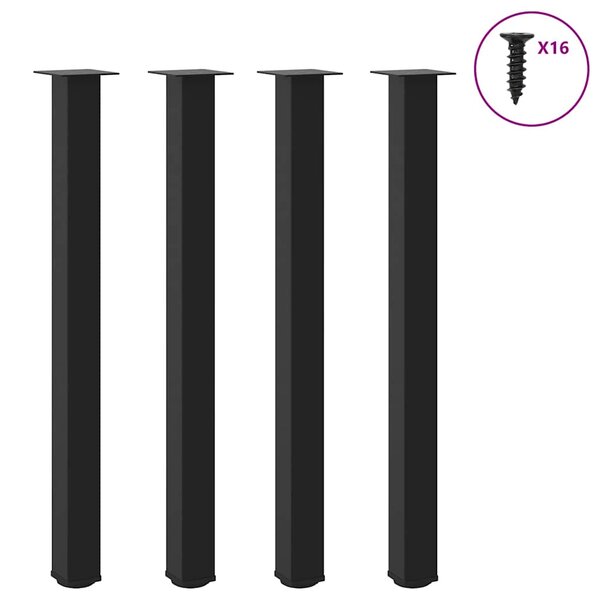 vidaXL Pieds de table de bar 4 pièces Noir 110-112 cm Acier