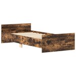 vidaXL Cadre de lit avec tête de lit Chêne fumé 80 x 200 cm