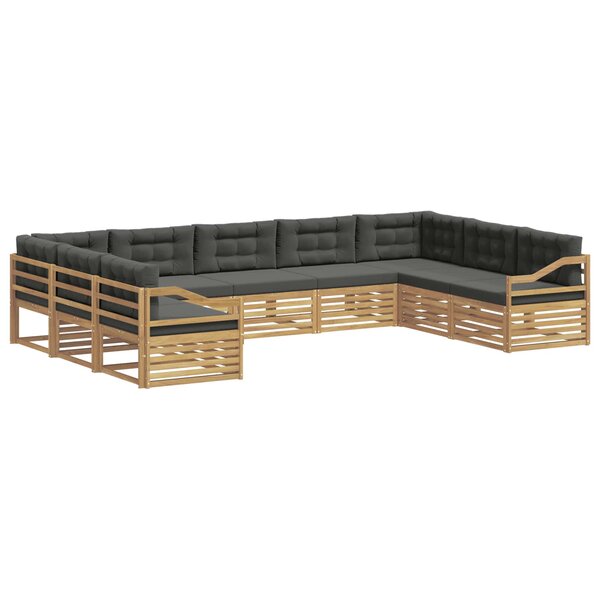 vidaXL Ensemble de canapés d'extérieur 9 pc Blanc et anthracite