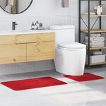 vidaXL Tapis de bain 2 Pièces Rouge 50 x 50 cm Polypropylène