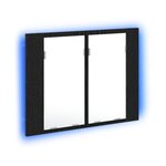 vidaXL Amoire de salle de bain avec miroir Chêne noir 60 x 12 x 45 cm