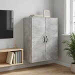 vidaXL Armoire Murale Gris béton 66 x 34 5 x 90 cm Bois d'ingénierie