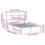 vidaXL Lit bibliothèque sans matelas blanc 120x200 cm bois pin massif