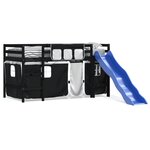 vidaXL Lit mezzanine pour enfants avec rideaux sans matelas 80x200 cm