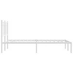 vidaXL Cadre de lit métal avec tête de lit blanc 120x190 cm
