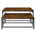 vidaXL Tables basses gigognes 2 Pièces chêne fumé bois d'ingénierie