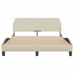 vidaXL Cadre de lit sans matelas crème 140x190 cm tissu