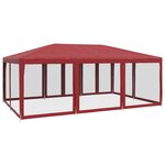 vidaXL Tente de fête avec 10 parois latérales maille rouge 6x4 m PEHD