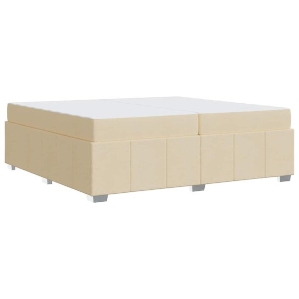 vidaXL Cadre de lit avec matelas Crème 200 x 200 cm tissu