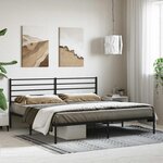vidaXL Cadre de lit métal sans matelas avec tête de lit noir 200x200cm