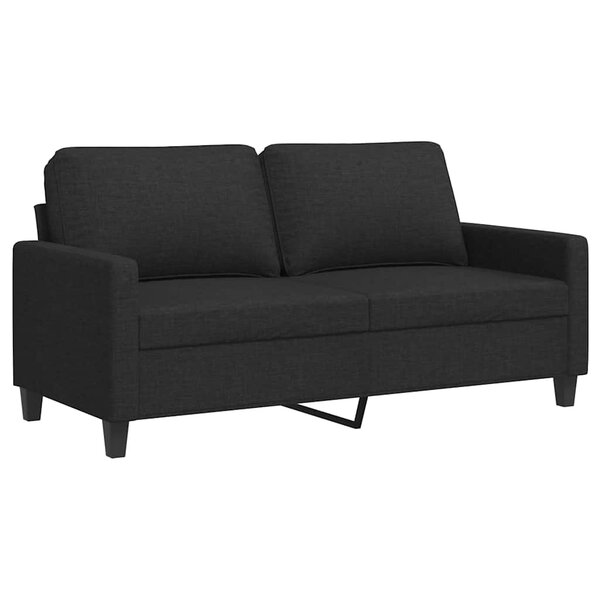 vidaXL Canapé à 2 places Noir 140 cm Tissu