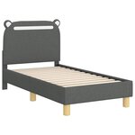 vidaXL Cadre de lit pour tout-petit avec tête de lit Gris foncé tissu