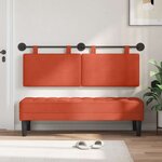 vidaXL Tête de lit suspendue Rouge orange Tissu en velours côtelé
