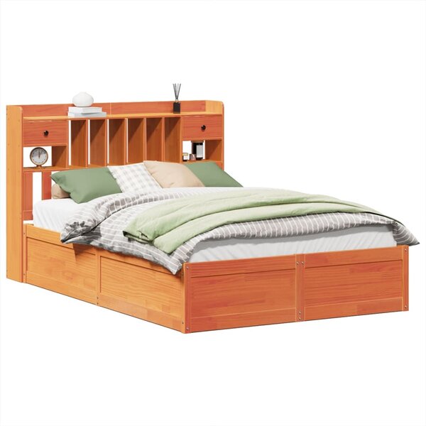 vidaXL Cadre de lit sans matelas cire marron 160x200cm bois pin massif
