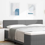 vidaXL Tête de lit avec tête de lit Gris clair 200 cm Tissu côtelé