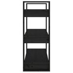 vidaXL Bibliothèque/Séparateur de pièce Noir 80x35x91 cm Pin solide