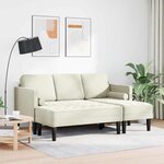 vidaXL Ensemble de Canapés 2 Pièces Crème 173 x 131 x 67 cm Velours