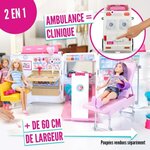 Barbie véhicule médical transformable en hôpital avec accessoires  sons et lumieres