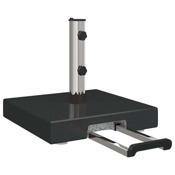 vidaXL Base de Parasol sur Roulettes avec Poignée Granit Noir 29 kg Carrée
