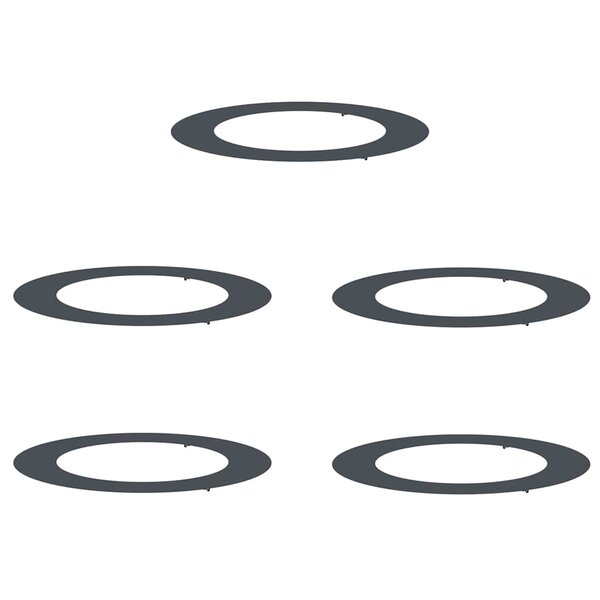 vidaXL Anneaux d'arbre plats 5 Pièces Anthracite Ø60 / 90 cm Acier