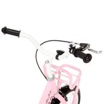 vidaXL Vélo enfant avec porte-bagages avant 16 pouces Blanc et rose