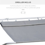 Bain de soleil transat de jardin bascule 2 personnes hamac 2 12 x 1 75 x 0 6 m gris