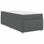 vidaXL Cadre de lit avec matelas Gris foncé 100 x 200 cm tissu