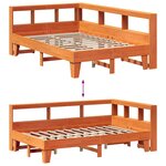 vidaXL Lit bibliothèque sans matelas cire marron 120x200 cm pin massif