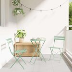 vidaXL Chaise de jardin pliante Pliant 2 Pièces Vert 42 x 46 x 82cm Acier