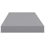 vidaXL Étagères murales flottantes 2 Pièces Gris 60x23 5x3 8 cm MDF