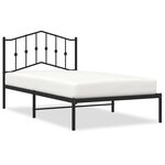 vidaXL Cadre de lit métal sans matelas avec tête de lit noir 100x190cm