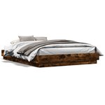 vidaXL Cadre de lit sans matelas chêne fumé 150x200 cm