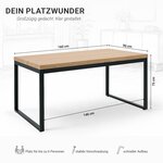 Table 160x90 cm chene - noir