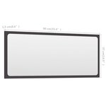vidaXL Miroir de salle de bain Gris 90x1 5x37 cm Aggloméré