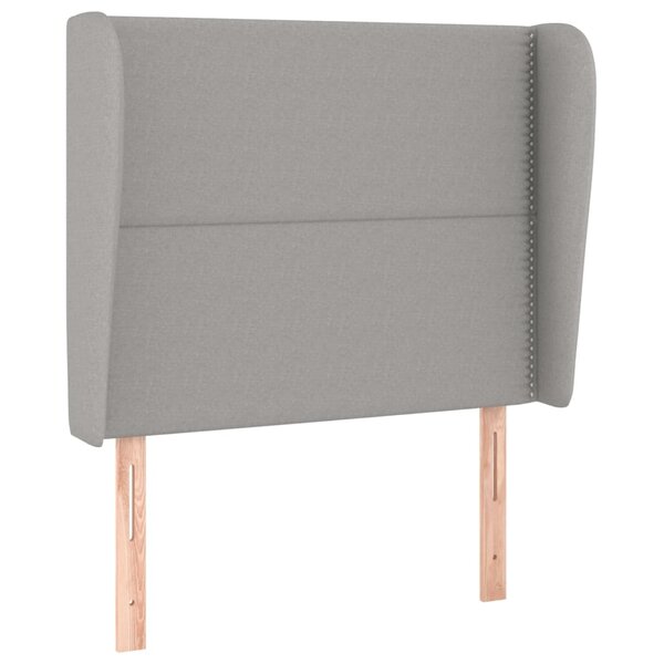 vidaXL Tête de lit avec oreilles Gris clair 83x23x118/128 cm Tissu