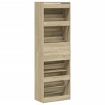 vidaXL Armoire à chaussures 4 tiroirs rabattables chêne sonoma