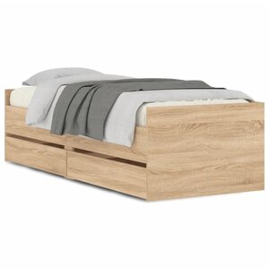 vidaXL Cadre de lit sans matelas chêne sonoma 75x190 cm