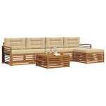 vidaXL Ensemble de canapés d'extérieur 6 Pièces Naturel et Beige