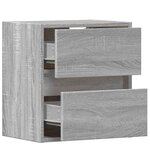 vidaXL Tables de chevet murales avec lumières LED 2 Pièces sonoma gris